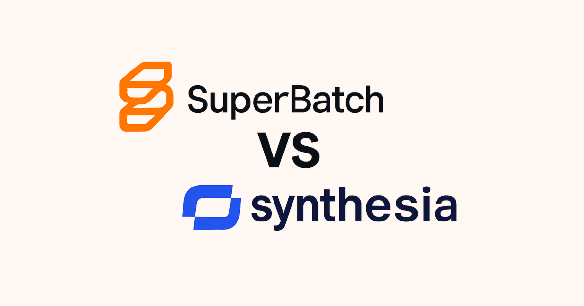 Comparaison entre Superbatch et Synthesia pour créer des vidéos IA e-commerce